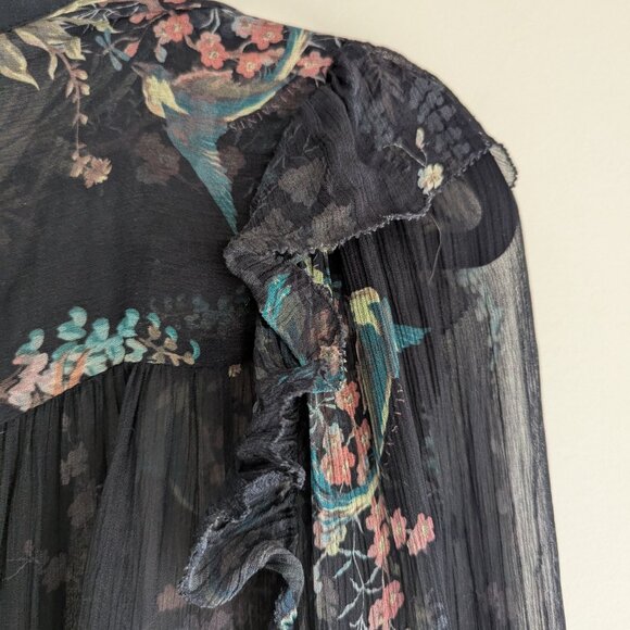 ALLSAINTS Lara Melisma Sheer Floral Print Blouse - Picture 12 of 15